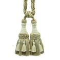 thumbnail image 2 of DECOPRO Beautifully Handcrafted Curtain & Drapery Tassel Tieback with Matte Finish, Tassel Length 6" (15cm), Spread 30" (76cm) # TBEMP62, Fossil Ivory #W01 (White Ivory, Light Beige) Set of 2, 2 of 2
