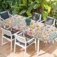 thumbnail image 2 of Colorful Floral Table Cloths for 8 Foot Rectangle Tables, Farmhouse Country Dragonfly Butterfly Flower Patio Waterproof Elastic Fitted Tablecloths, Washable Rectangular Table Cover for Camping, 2 of 8
