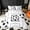 White D, variant on Feelyou Cartoon Soccer Sport Queen Bedding for Kids, Homeycomb Football Letter M Print Bedding Comforter Set Queen, Reversible, 7pcs