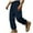 Dark Blue, variant on Wyobmus Mens Linen Cargo Pants Lightweight Elastic Waist Drawstring Hiking Pants Solid Color Loose Casual Beach Pants With Multi Pocket S-3X Khaki