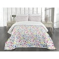 thumbnail image 3 of Ambesonne ABC Quilted Bedspread Set 3 Pcs, Bubble Letters Doodle Fun, King Size, Multicolor, 3 of 5