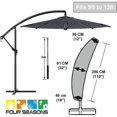 thumbnail image 2 of Parasol Cover With Tarpaulin, Parasol Cover, Weatherproof, Uv Resistant, Windproof And Snowproof, For Cantilever Parasol Black 265 X 40/70/50 Cm, 2 of 5