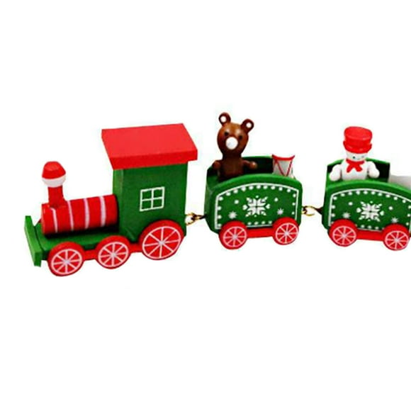 Christmas wood decor Children train toy Wooden train Mini wooden train Christmas wooden train