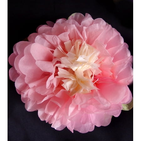 Quasimoon 16 Multi Color Tissue Paper Flower Decorations Pink