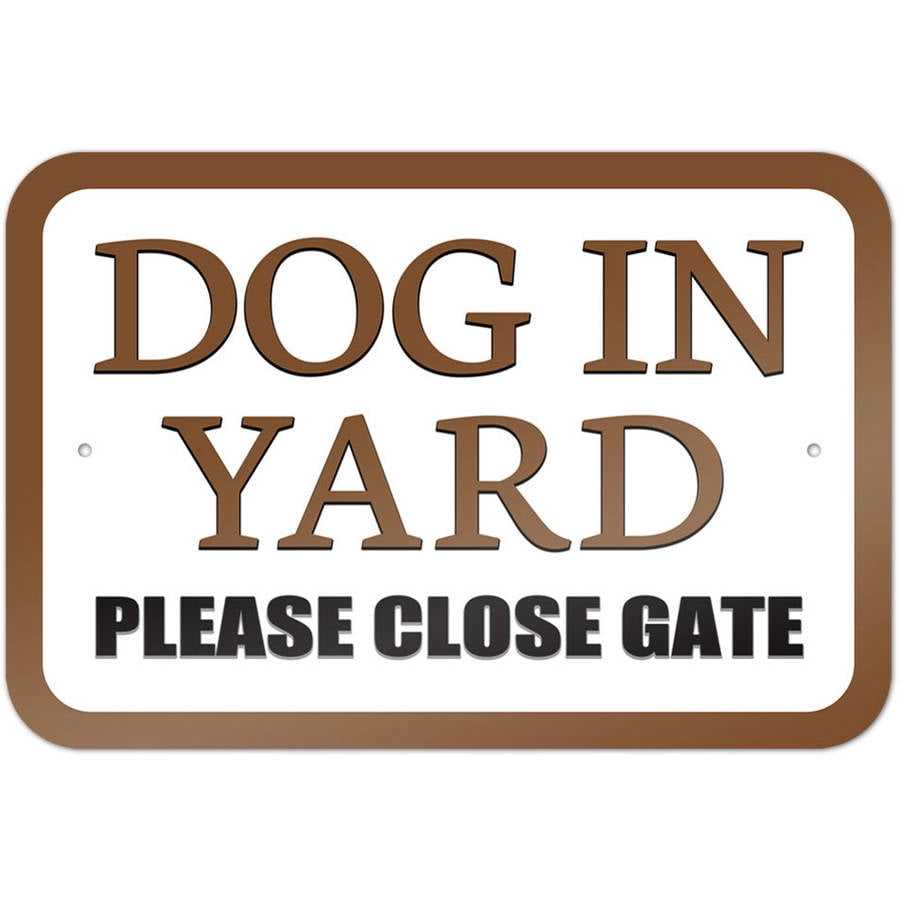 WOSTOD 'Dog In Yard' Vintage Metallschild – 2er-Set, 20x30 Cm, Retro Design Für Garten & Hof
