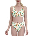 thumbnail image 2 of Picia Cute Carrot Women's High Waisted Bikini Scoop Neck Swimsuit Two Pieces Bathing Suit-Large, 2 of 8