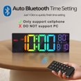 thumbnail image 3 of Reloj de pared JALL digital grande de 16,2 pulgadas con Bluetooth y temperatura, 3 of 9