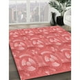 thumbnail image 3 of Ahgly Company Machine Washable Indoor Square Transitional Ruby Red Area Rugs, 8' Square, 3 of 7