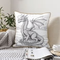 thumbnail image 4 of KLL Dragon Nest Sketch Decorative Throw Pillow Covers Velvet Soft for Couch Sofa Bedroom Living Room Outdoor (No pillow core)- 20"x20", 4 of 5