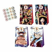 24 PCS One Piece Party Favor Candy Bags for Minions Themed Birthday Supplies Decor,Kids Birthday Game Party Kraft Paper Goodie Gift Bag Decorations