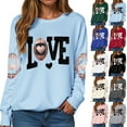 thumbnail image 6 of Godom Oversized Sweatshirt for Women Rugby Graphic Pullover Long Sleeve Drop Shoulder Fleece Sweatshirt, 6 of 7