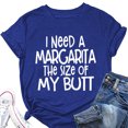 thumbnail image 2 of Camiseta de manga corta con cuello redondo para mujer, camiseta informal holgada y transpirable con estampado de letras para el trabajo de oficina, 2 of 4