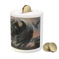 thumbnail image 3 of Fantasy World Piggy Bank, Pegasus King Leading in the Dark Ages Imaginary Magic Story Art Print, Ceramic Coin Bank Money Box for Cash Saving, 3.6" X 3.2", Black Brown, by Ambesonne, 3 of 4