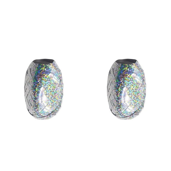 12 pcs  Shiny Balloon Ribbon Curling Ribbon Roll Metallic String Craft Ribbon for Wrapping Gift(Silver)