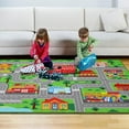 thumbnail image 3 of Kids Carpet Car Play Rug for Playroom, Play Rugs Town City Road Map Rug, Extra Large Boys Kids Car Track Carpet for Playroom, Bedroom, Living Room, Green 150X100 CM, 3 of 5