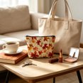 thumbnail image 4 of OCCOA Fall Zipper Makeup Bag with Pumpkin Maple Print Large Capacity Portable Toiletry Pouch for Travel Office Daily Storage, A, 4 of 6