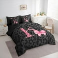 thumbnail image 3 of Manfei Kawaii Initial K Letter Bedding Comforter Set 7pcs, Leopard Cheetah Print Queen Bedding Sets, Teens Kids Girls Women Reversible Queen Sheet Sets, Ultra Soft Bedroom Decor, 3 of 7