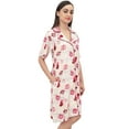 thumbnail image 2 of Bimba Women Floral Print Peach Sleepshirt Short Sleeve Nightwear With Pockets - 22, 2 of 5