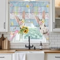 thumbnail image 6 of Light Blue Easter Swag Valances for Windows 2 Pack, Kitchen Window Curtains 36 Inch Length, Spring Easter Bunny Eggs Floral Wooden Privacy Swag Curtains for Living Room/Bathroom 36"x36", 6 of 8