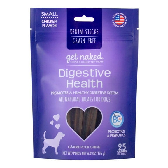 Get Naked Dental Chew Sticks Dog DIGESTIVE HEALTH SMALL 6.2 oz