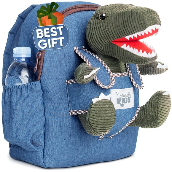 Mochila Naturally KIDS con diseño de dinosaurio para niños de 5 a 7 años con peluche