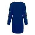 thumbnail image 5 of Hfyihgf Women Fall Winter Dresses Casual Long Sleeve Crewneck Floral Embroidery Knit Sweater Dress Trendy Pullover Mini Dress(Blue,L), 5 of 5