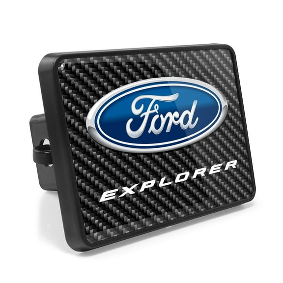 Ford Explorer UV Graphic Carbon Fiber Look Metal Face-Plate on ABS Plastic 2 inch Tow Hitch Cover