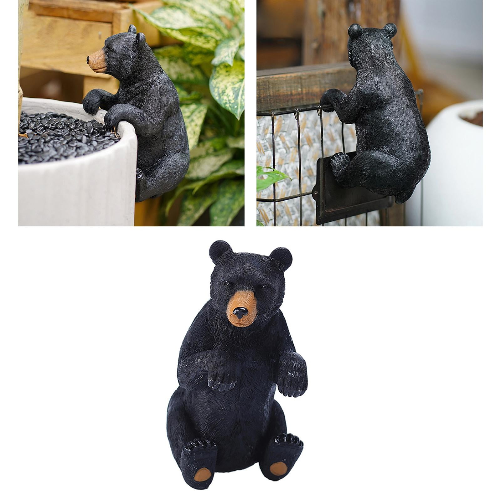 Garden Statue Plant Pot Huggers Figurine Sculpture Ornament Resin Animal Hanging for Lawn Patio Flower Pot Fence Decoration