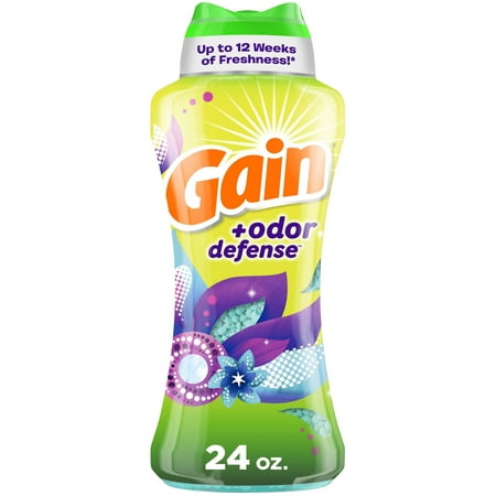 Gain + Odor Defense Laundry Scent Booster Beads, Super Fresh Blast Scent, 24 oz