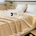 thumbnail image 4 of AZXY 60x80 Bed Blankets Clearance,Plush Blanket,Fuzzy Soft Cozy Oversized Throw Blanket,Throw Blankets for Couches and Sofas Khaki, 4 of 7
