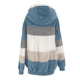 thumbnail image 6 of CCRFTGI Hoodie for Children Boys Girls Size 7 Sherpa Patchwork Fleece Lined Full Zip Hoodie Sweatshirt Trendy Fall Winter Jacket Cozy Warm School Uniform Sweater Blue 11-12 Years, 6 of 6