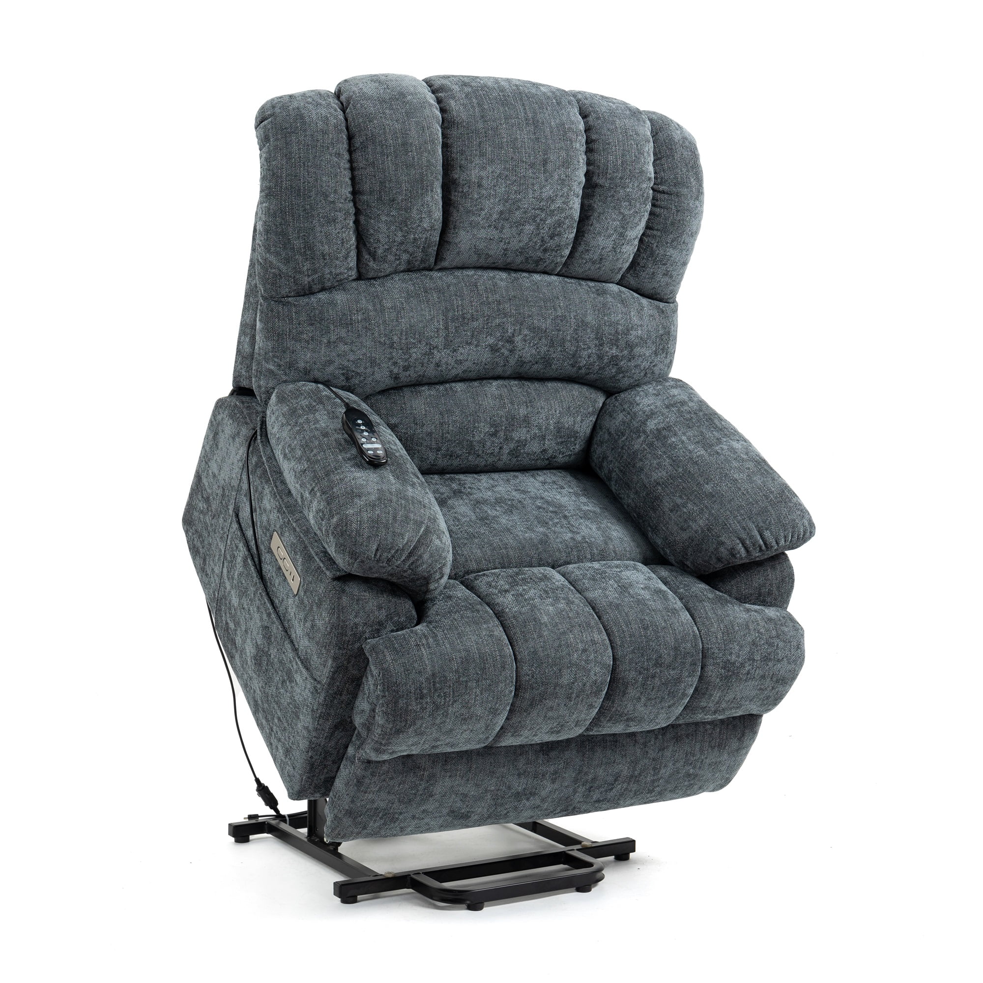 Kadyn Chenille Power Lift Recliner Chair with 8-Point Vibration Massage and Lumbar Heating for Living Room Bedroom, Blue-Gray Kadyn Chenille Power Lift Recliner Chair with 8-Point Vibration Massage and Lumbar Heating for Living Room Bedroom, Blue-Gray