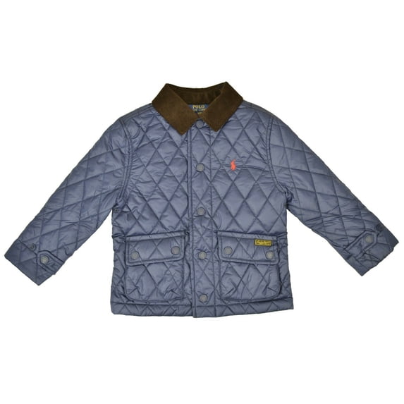 New Polo Ralph Lauren Kids Boys Water-Resistant Quilted Jacket, Navy, S 3/3T, 9740-1