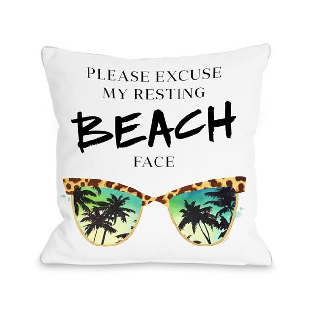 Bella Casa 74438PL16O Un 16 x 16 Po Repos Plage Face Oreiller Extérieur&44; Multicolore