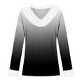 thumbnail image 4 of T-Shirt à Manches Longues pour Femmes Liquidation T-Shirt en Polyester pour Femmes T-Shirt de Noël en Peluche Col en Peluche Poignets en Peluche Dégradé T-Shirt à Manches Longues, 4 of 4