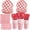 Red, variant on Pink Gingham Party Supplies 25 Guests, Scalloped Disposable Paper Plates Cups Napkins Cutlery Set for Wedding Birthday Bridal Shower Outdoor Picnic Tableware