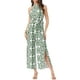 thumbnail image 2 of INSPIRAR CHIC Mono Casual Sin Mangas para Mujer con Patrón Boho, Cuello Halter con Lazo, Pantalones de Pierna Ancha con Abertura M Verde, 2 of 6