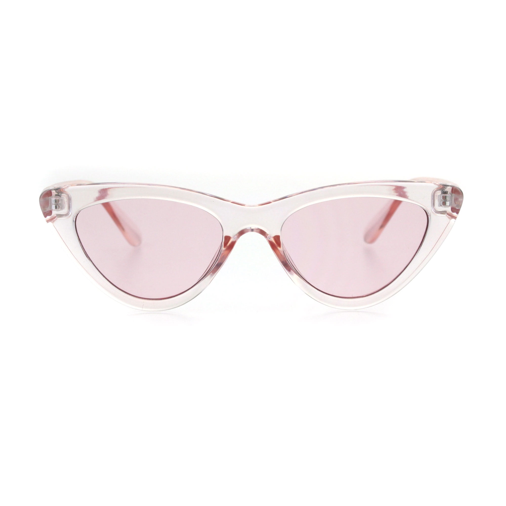 Womens Retro Narrow Cat Eye Gothic Mod Trendy Sunglasses All Pink