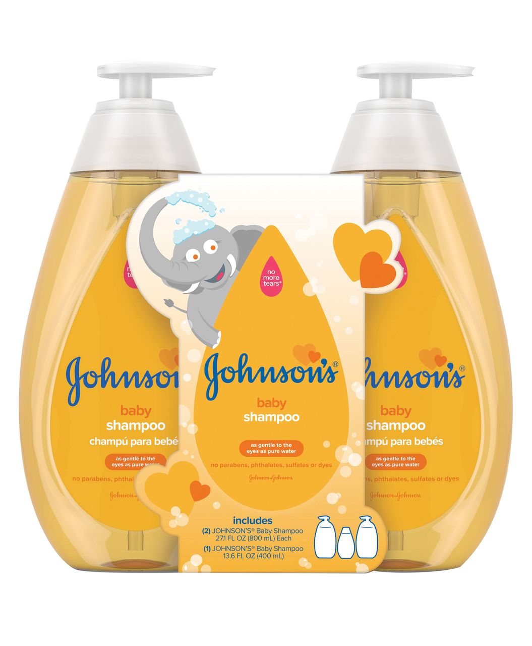 Johnson's Tear Formula Baby Shampoo 2 Pk. 27.1 fl. oz. Plus 13.6 fl. oz