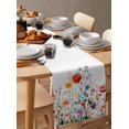thumbnail image 3 of Table Runner Dresser Scarf 13 x 120 Inch Spring Farmhouse Floral Nature Colorful Wildflower Botanical Table Runners Non-Slip Heat Kitchen Dining Table Decor for Indoor Outdoor Home Party Decoration, 3 of 7