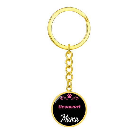 Dog Mom Keyring Hovawart Mama Circle Keychain Stainless Steel or 18k Gold