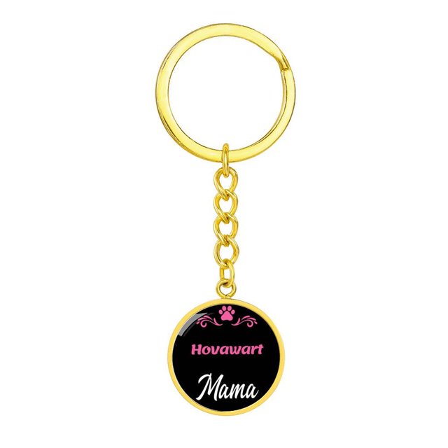 Dog Mom Keyring Hovawart Mama Circle Keychain Stainless Steel or 18k Gold