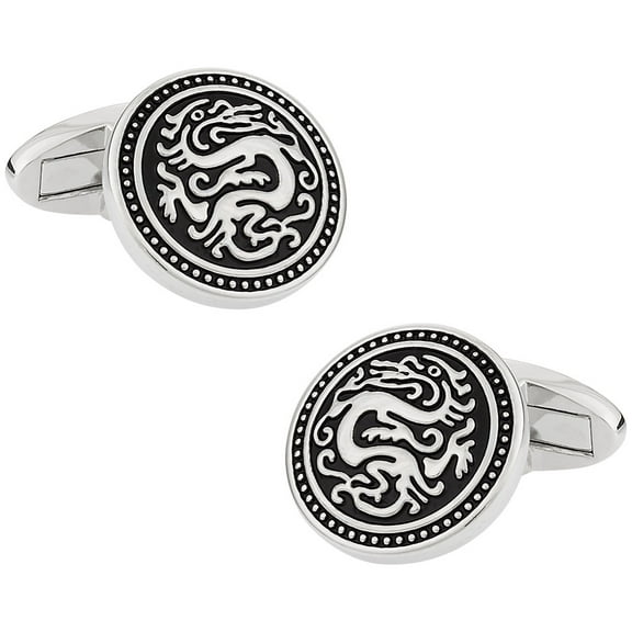 Silver Chinese Dragon Cufflinks