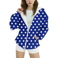 thumbnail image 3 of WOYY Teen Girls Polka Dots Zip Up Hoodie Casual Hooded Sweatshirt Jacket, Sizes 14-15, 3 of 3