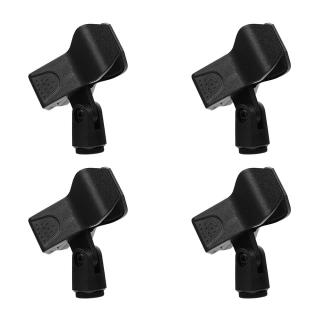 MasteelfCA 4Pcs Plastic Microphone Holder Clips Universal Microphone Clips Universal Clip Black