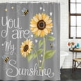 thumbnail image 2 of You Are My Sunshine Bathroom Shower Curtains with Hooks, Watercolor Sunflowers Floral Bees Grey Waterproof Fabric Washable Shower Curtain for Home Hotel Bathtub Decor 72x72 Inch, 2 of 9