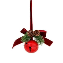 Cheapark Wrought Iron Christmas Bells Ornaments - Red Velvet Bowknot Accents - Luxurious Festive Decor for Xmas Tree Holiday