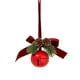 thumbnail image 2 of xihome Juego de 3 adornos navideños de terciopelo rojo con forma de lazo y campanas de hierro, con cordn para colgar, ideales para una decoracin festiva del hogar., 2 of 6