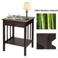 thumbnail image 4 of Table d'Appoint en Bambou, Table de Bout avec Tiroir de Rangement et Étagère, Table de Chevet pour Salon Chambre, 4 of 8