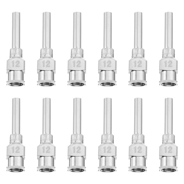 KAKOWELY dispensing needle set 12Pcs Stainless Steel Unbending Dispensing Needles Accuracy Precision Blunt Tips0.98"X0.2"X0.08"